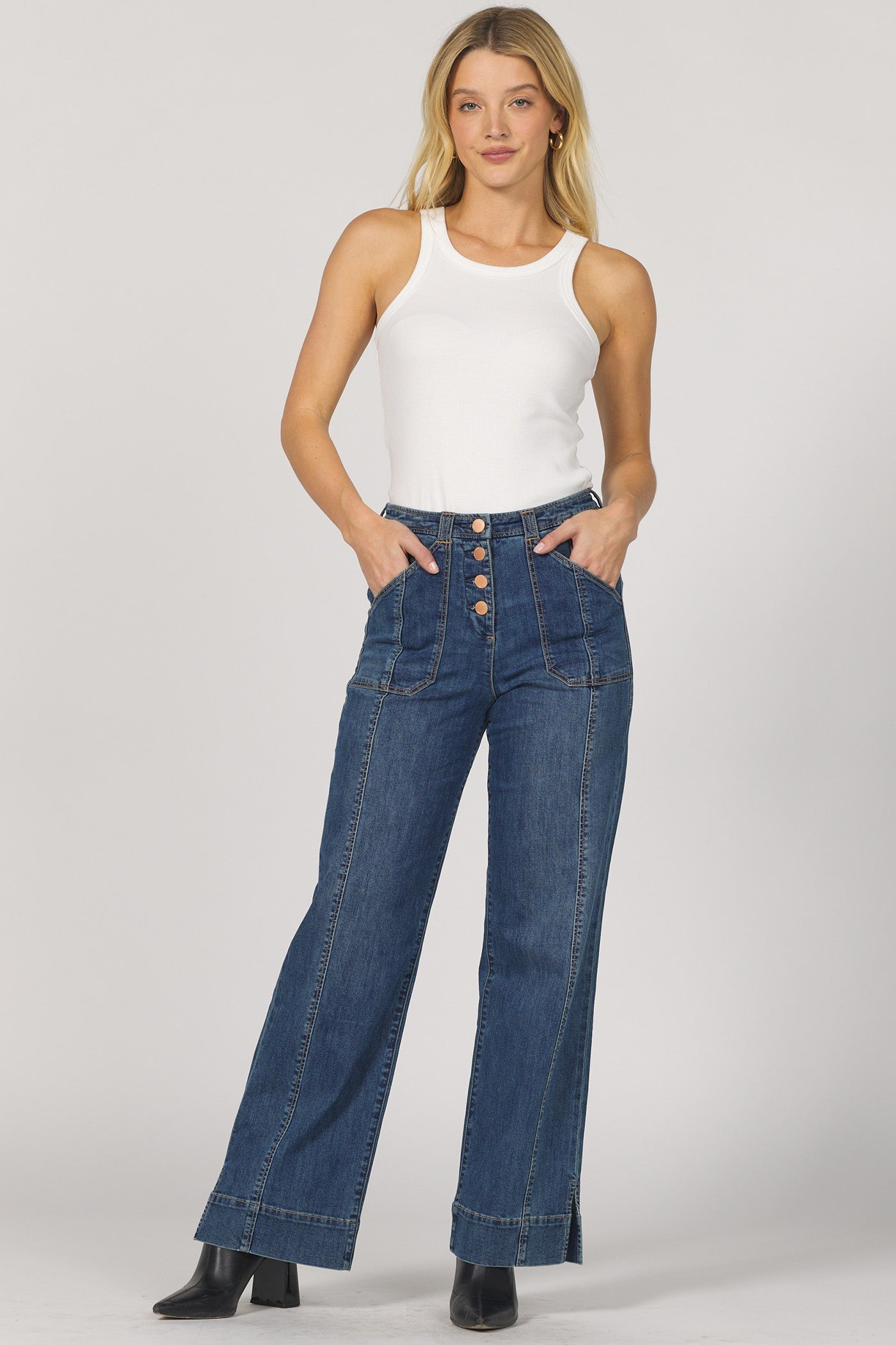 Retro Wide-Leg Sailor Jeans | Holly
