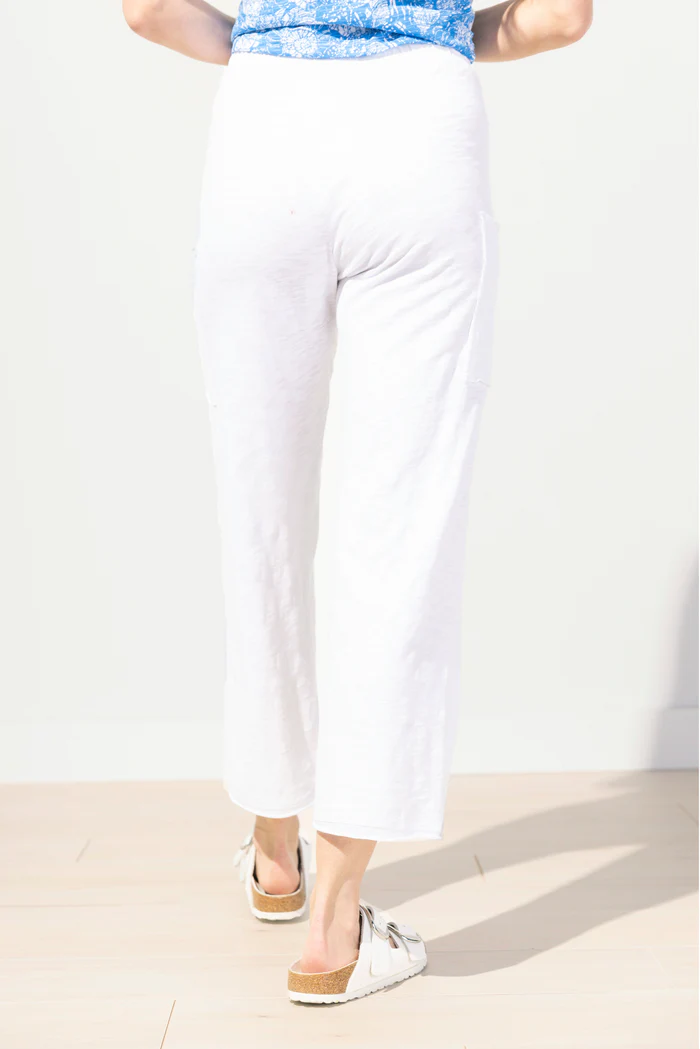 White Cotton Slub Pocket Flood