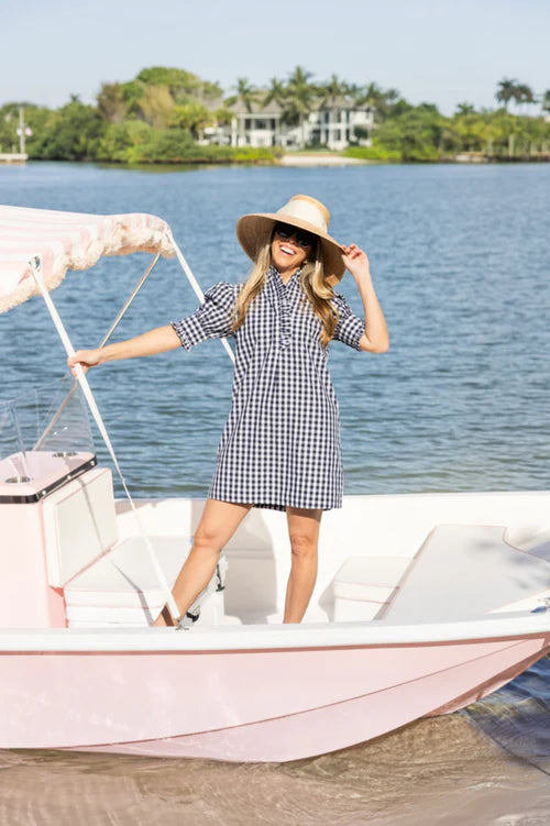 Navy Gingham Dress
