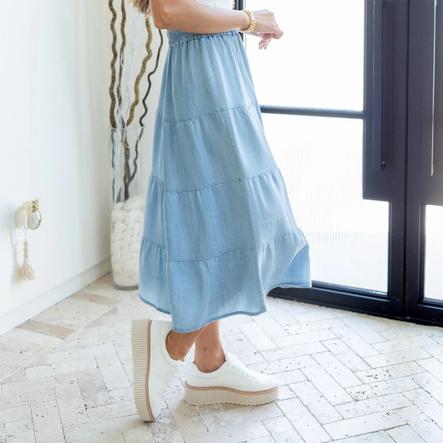 Lyocell Tiered Skirt