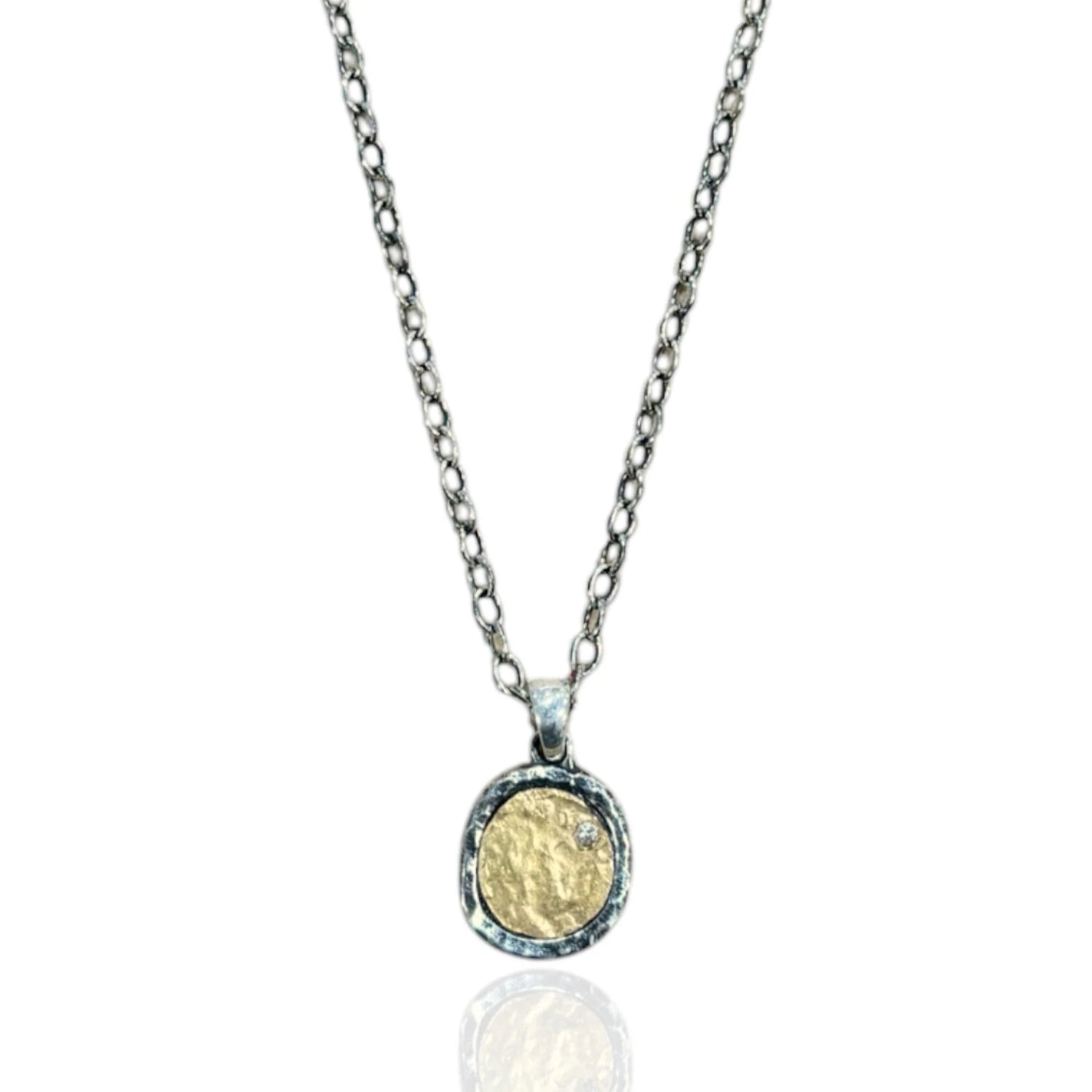Vintage Silver Pavia Coin and Frame Necklace