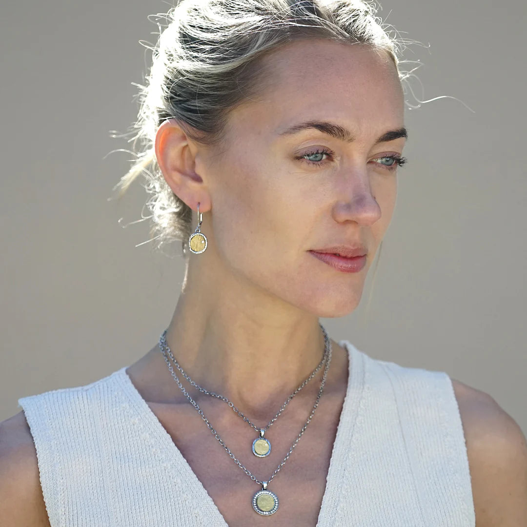 Vintage Silver Pavia Coin and Frame Necklace