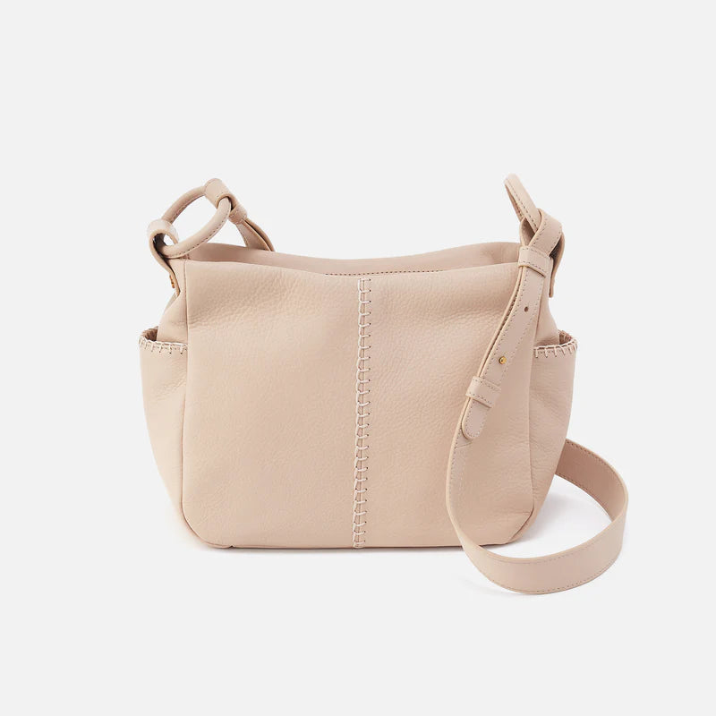 Pebbled Leather Crossbody with Gold Details