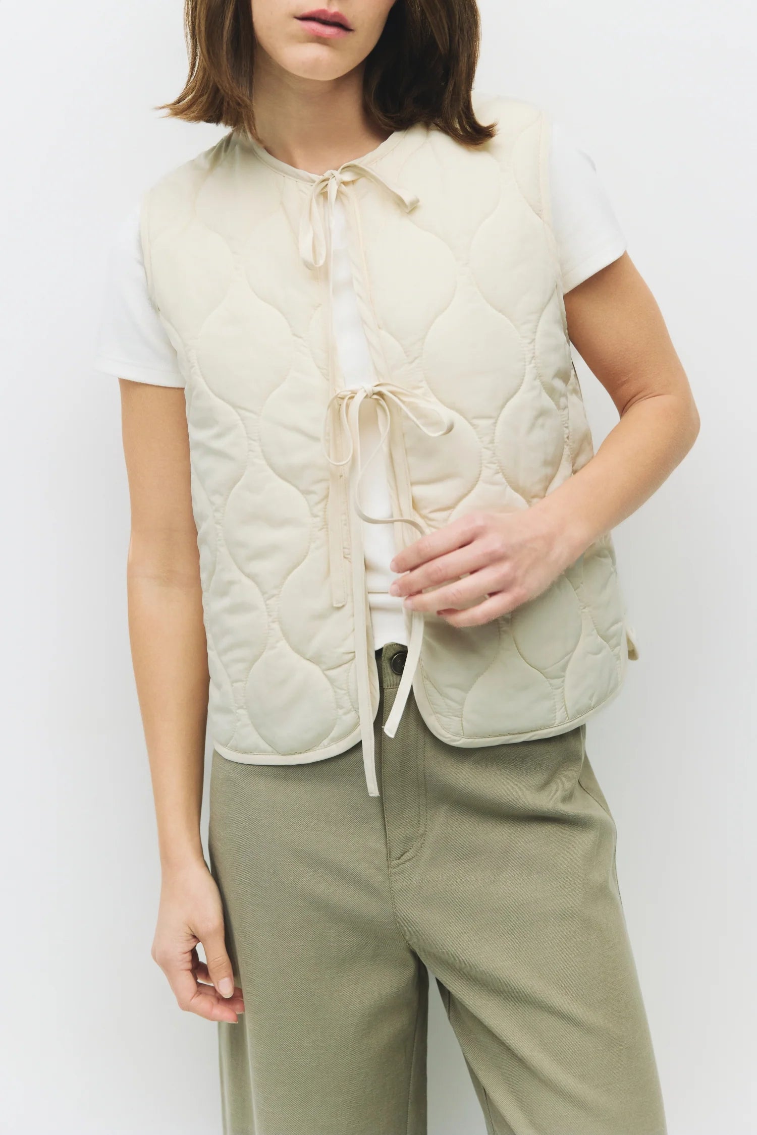 Quilted Tie-Front Vest