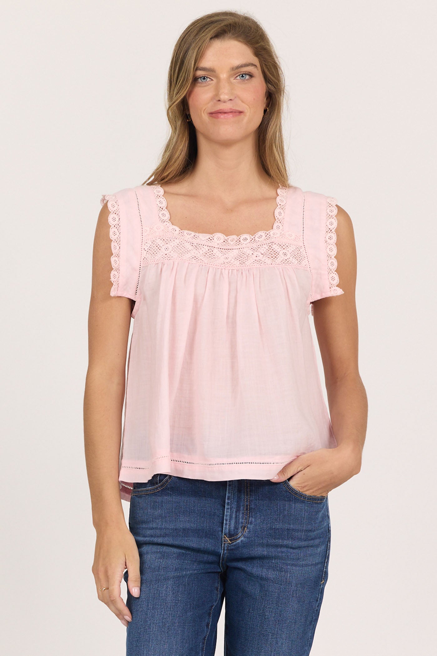 Lace-Trim Tank | Dear John Una