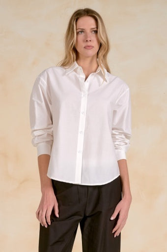 Classic Crisp White Button-Down Top