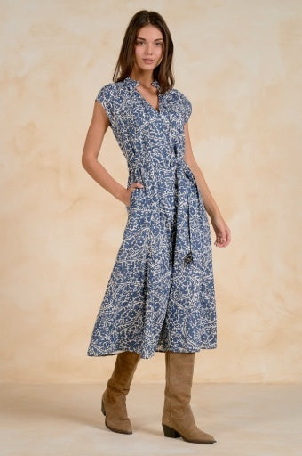 Breezy Cap-Sleeve Midi Dress