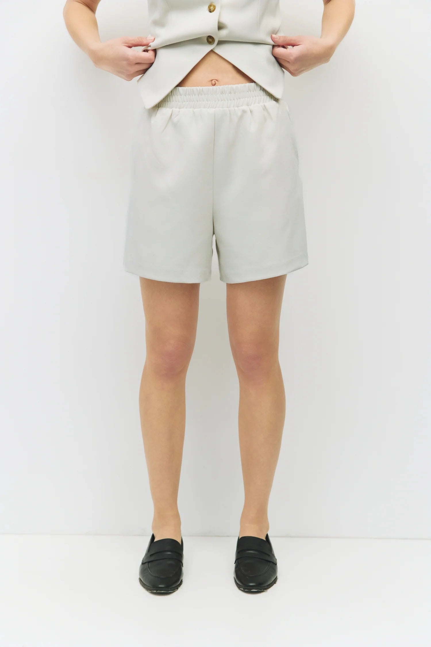 Tailored Pull-On Trouser-Style Shorts