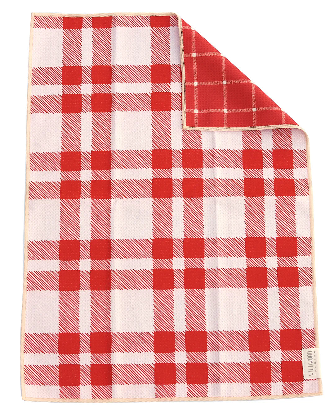 Red Plaid Microfiber Hand Towel