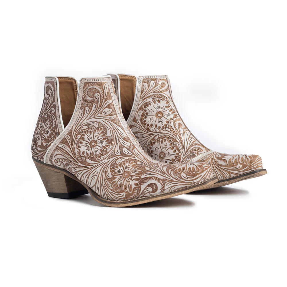Western Moxie Hand-tooled Booties