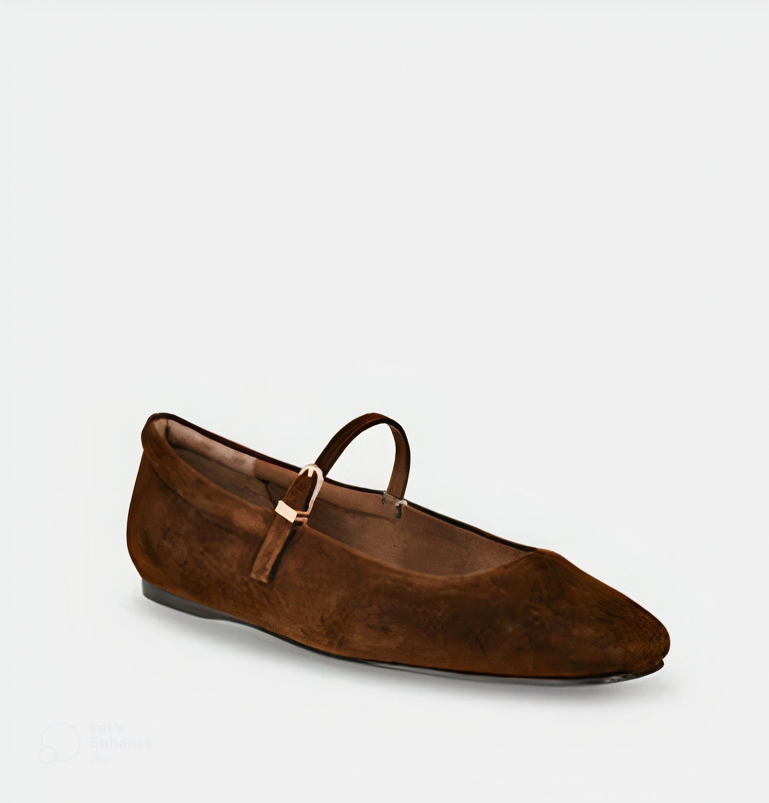 Reyes Ballet Flats in Dark Brown Suede