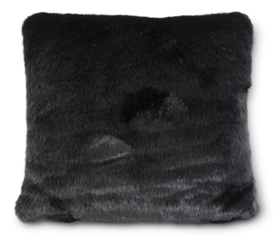 18 Inch Black Faux Fur Pillow
