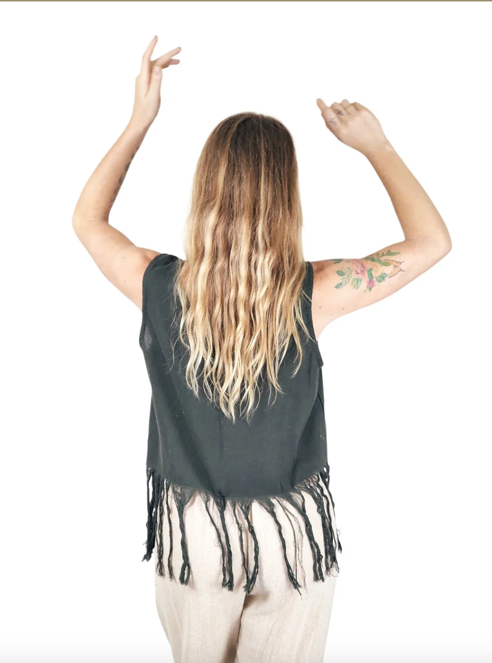 Sleeveless Fringe Top