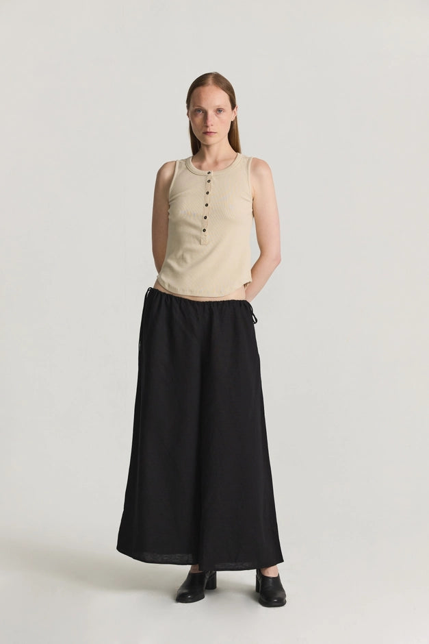 Sleeveless Henley Knit Top