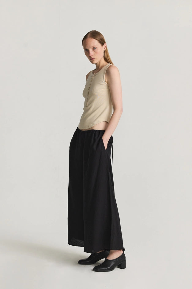 Sleeveless Henley Knit Top