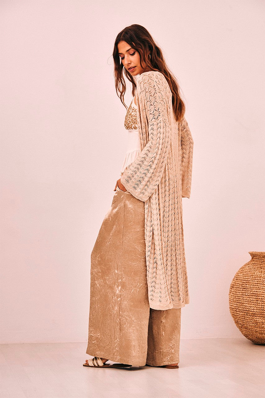 Long Kimono With Openwork Details