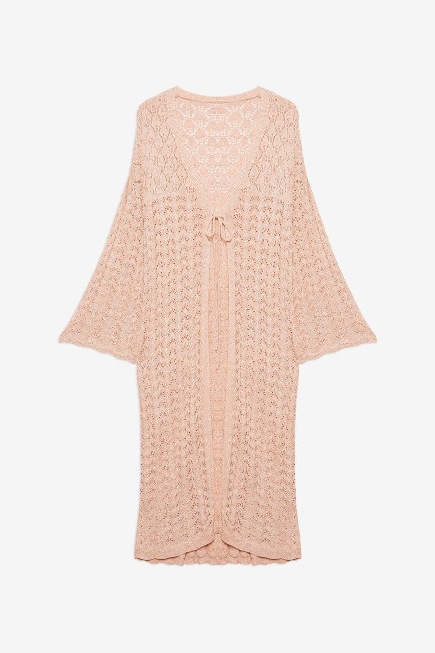 Long Kimono With Openwork Details