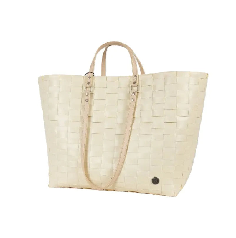 Cream White Secure Tie Recycled Tote Bag