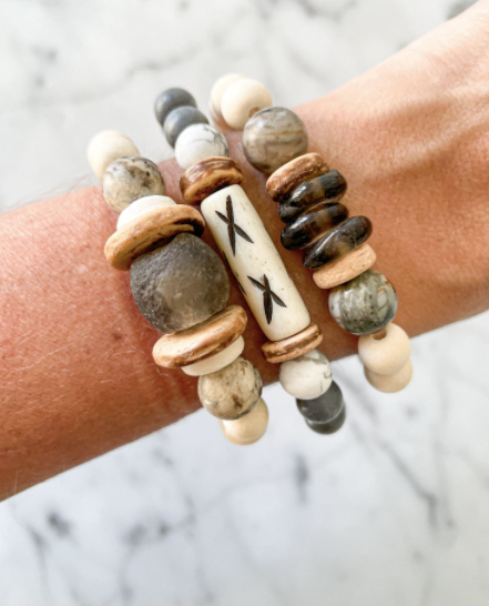 Trio Stack Bracelet Set | Stone