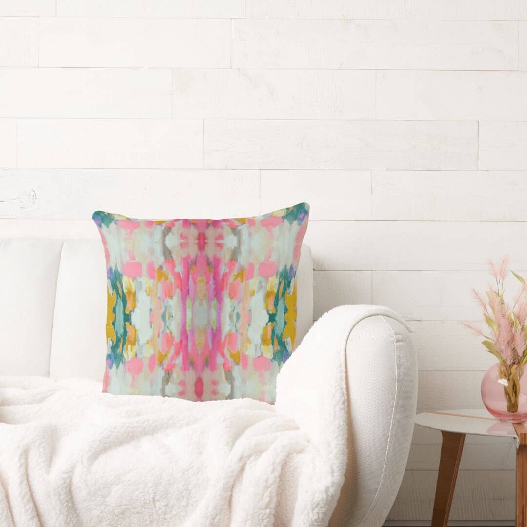 Layla Decorative Abstract Modern Art Painted Print Pillow