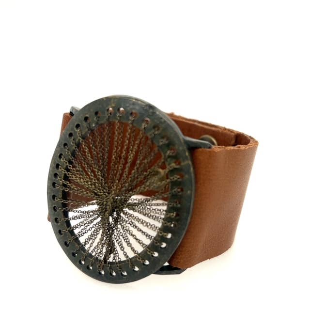 Chain Web Leather Bracelet