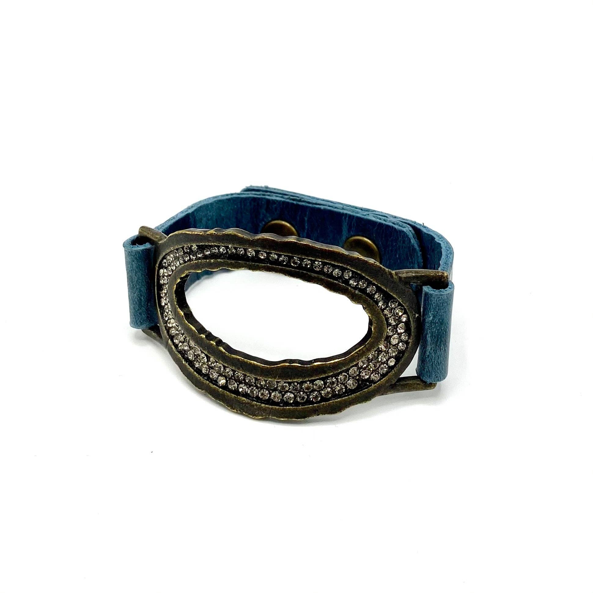Live Edge Pave Open Center Oval Bracelet