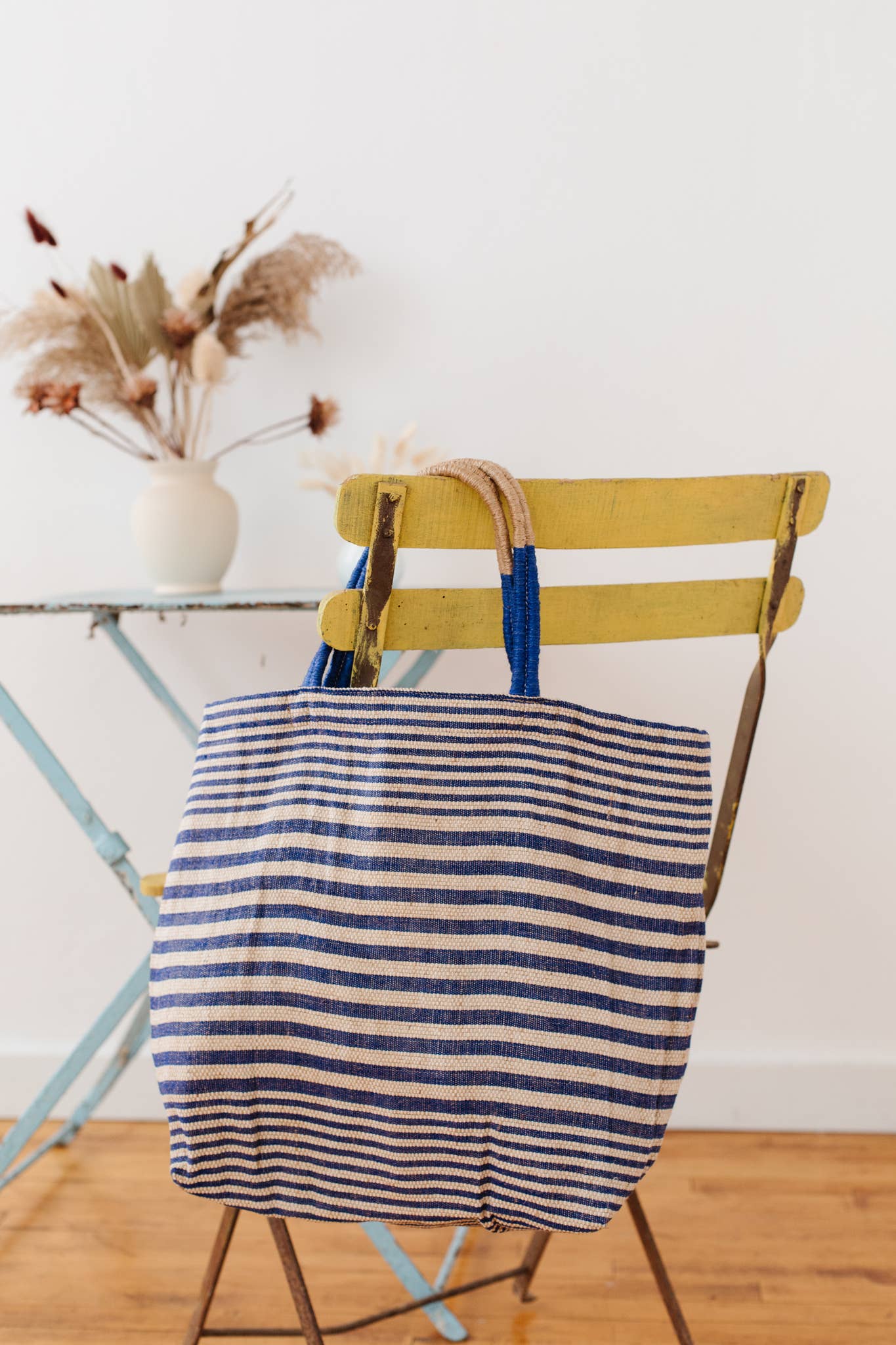 Paloma indigo stripe Reusable Tote Bag