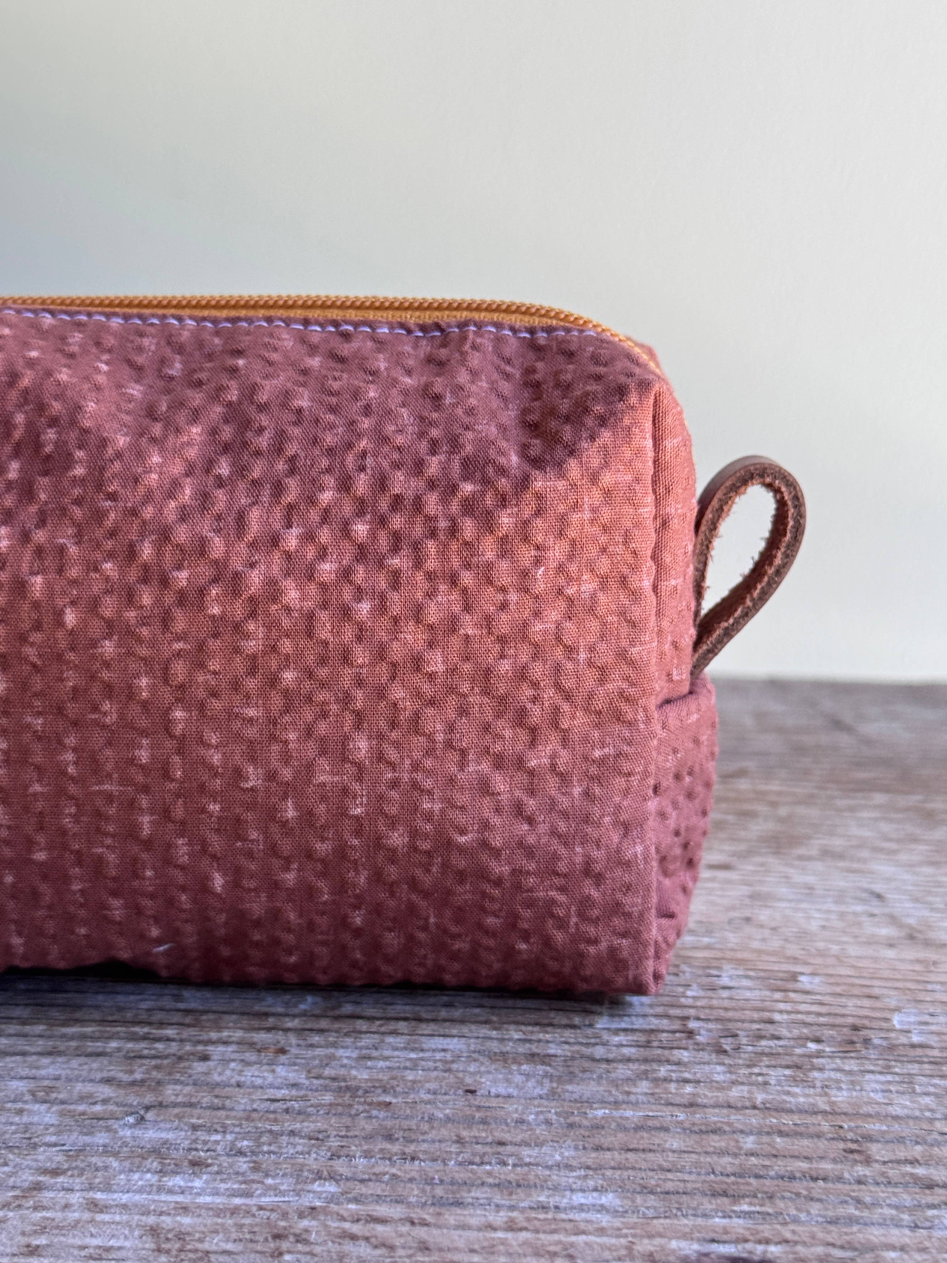 Terracotta Quilted Mini Pouch
