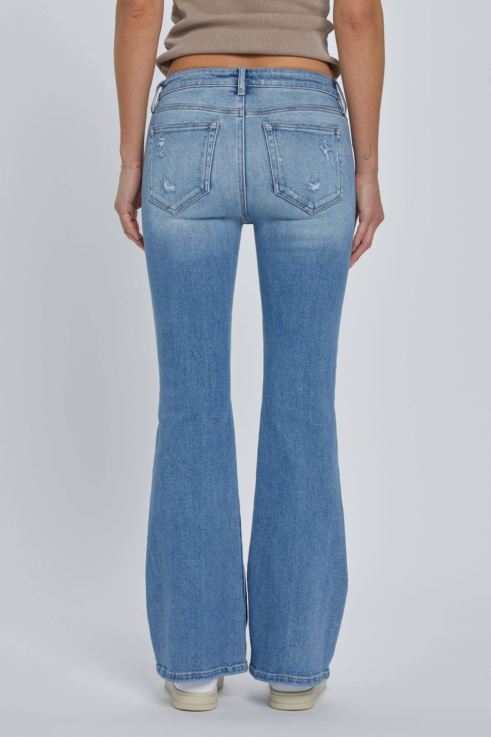 Mid Rise 31" Inseam Front Pocket Flare