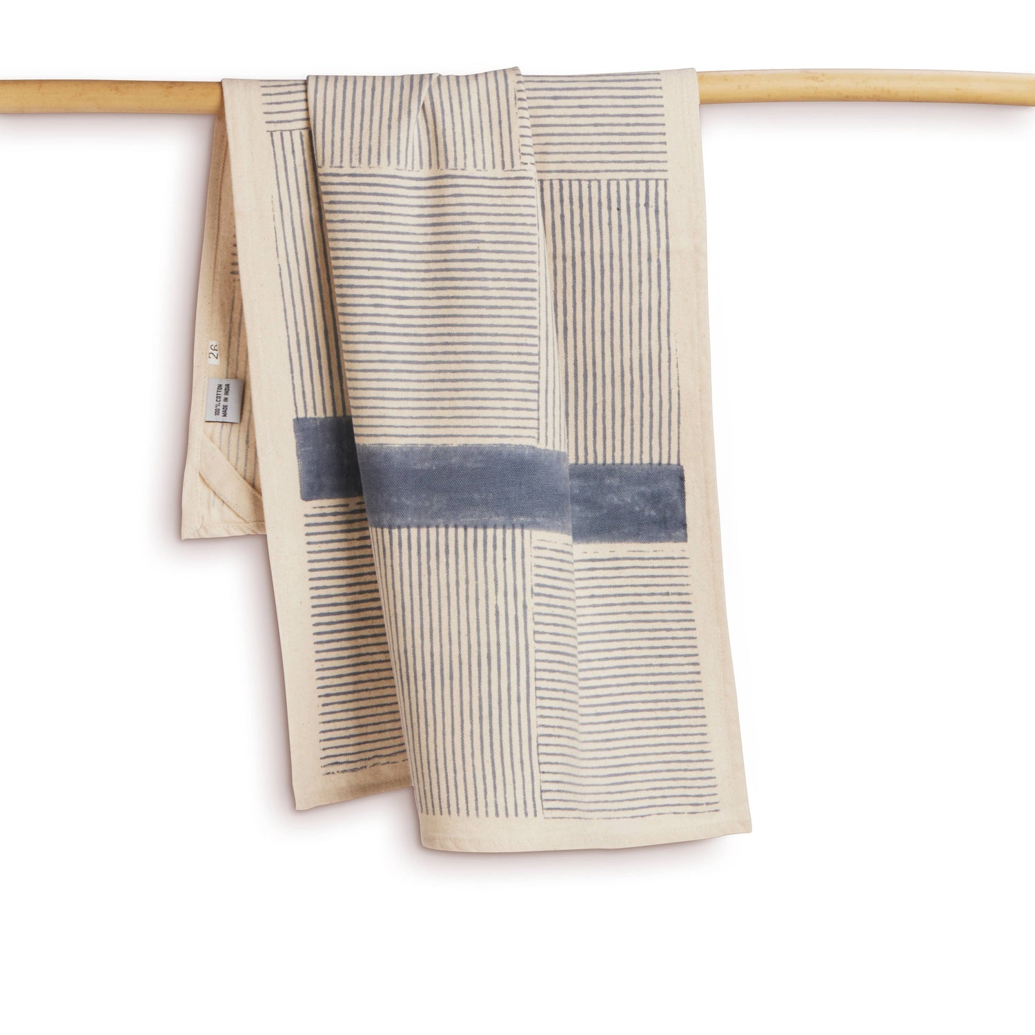 Bungalow - Blue Kitchen Towel, Hand Block Printed Cotton