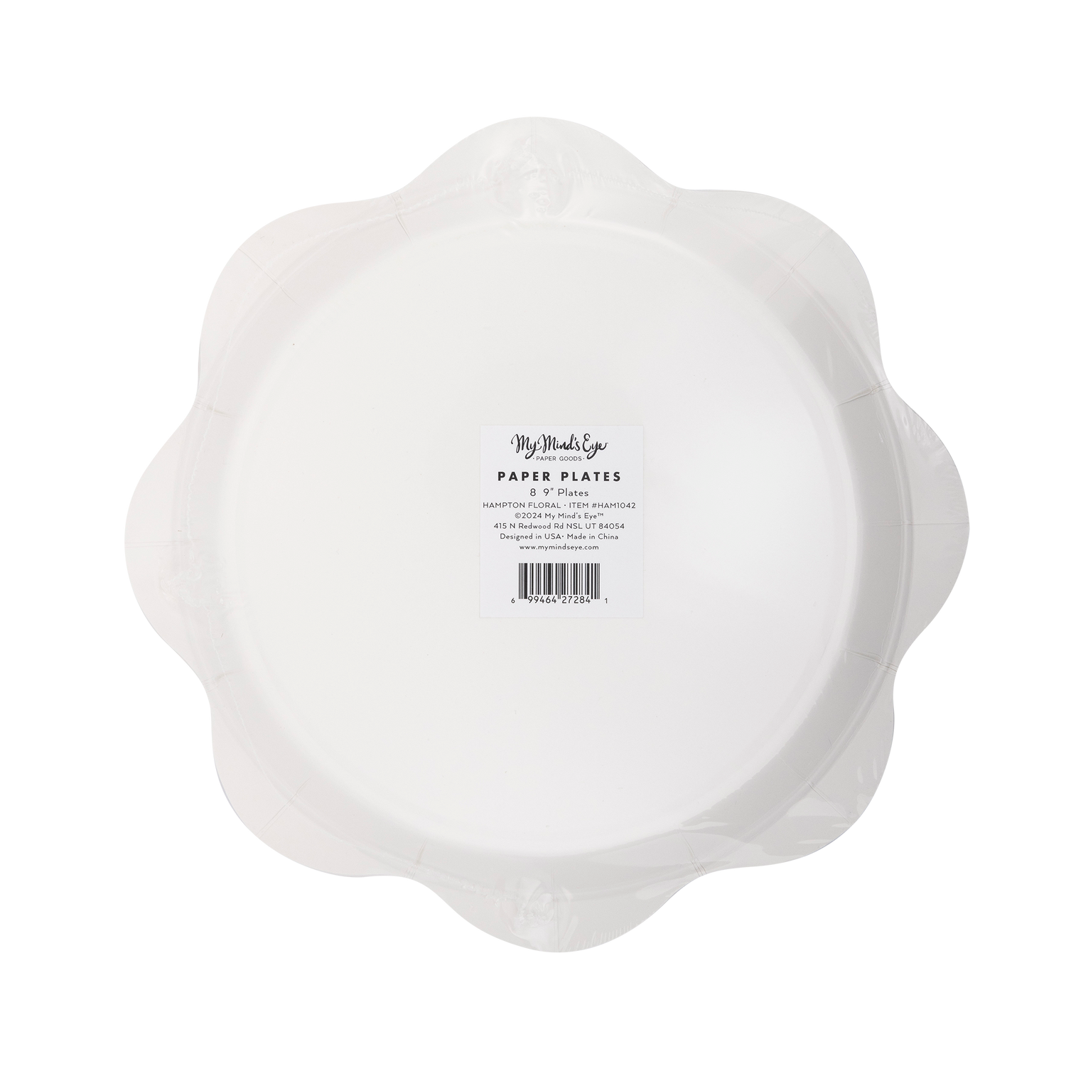 Hamptons Floral Wave Paper Plate