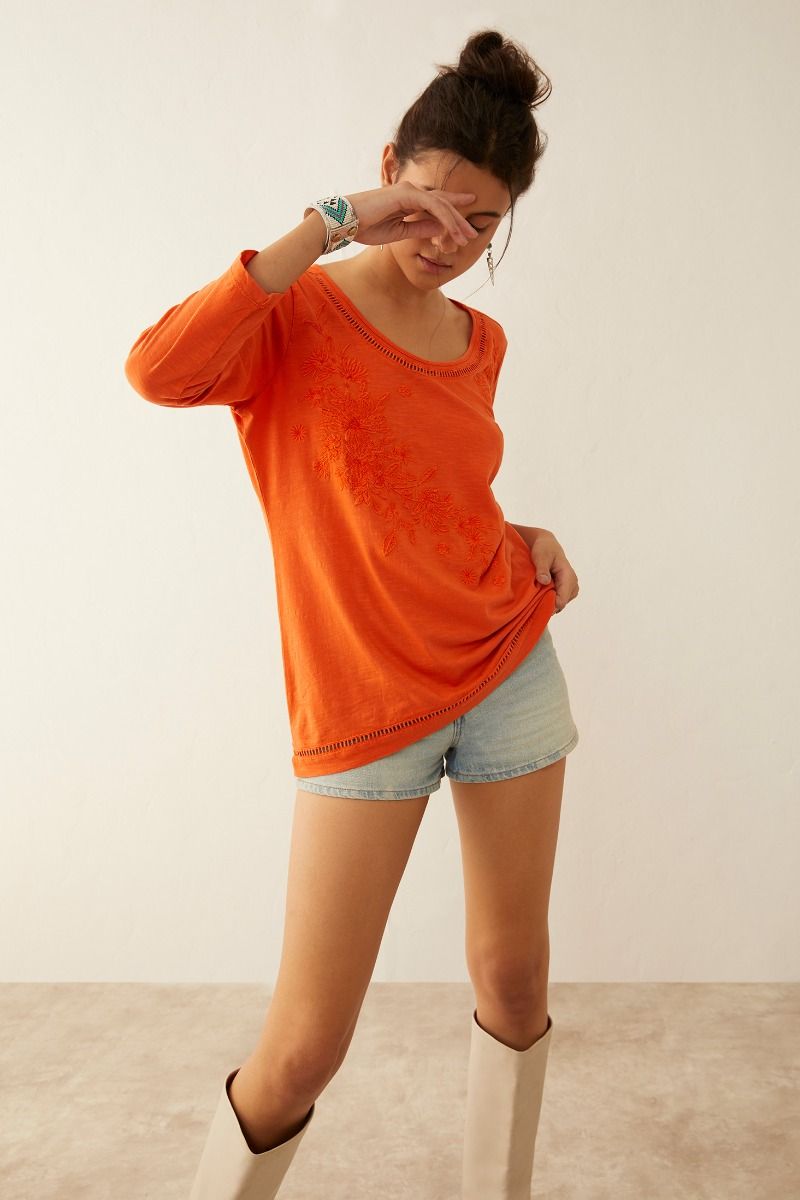 Glorydale Top in Orange