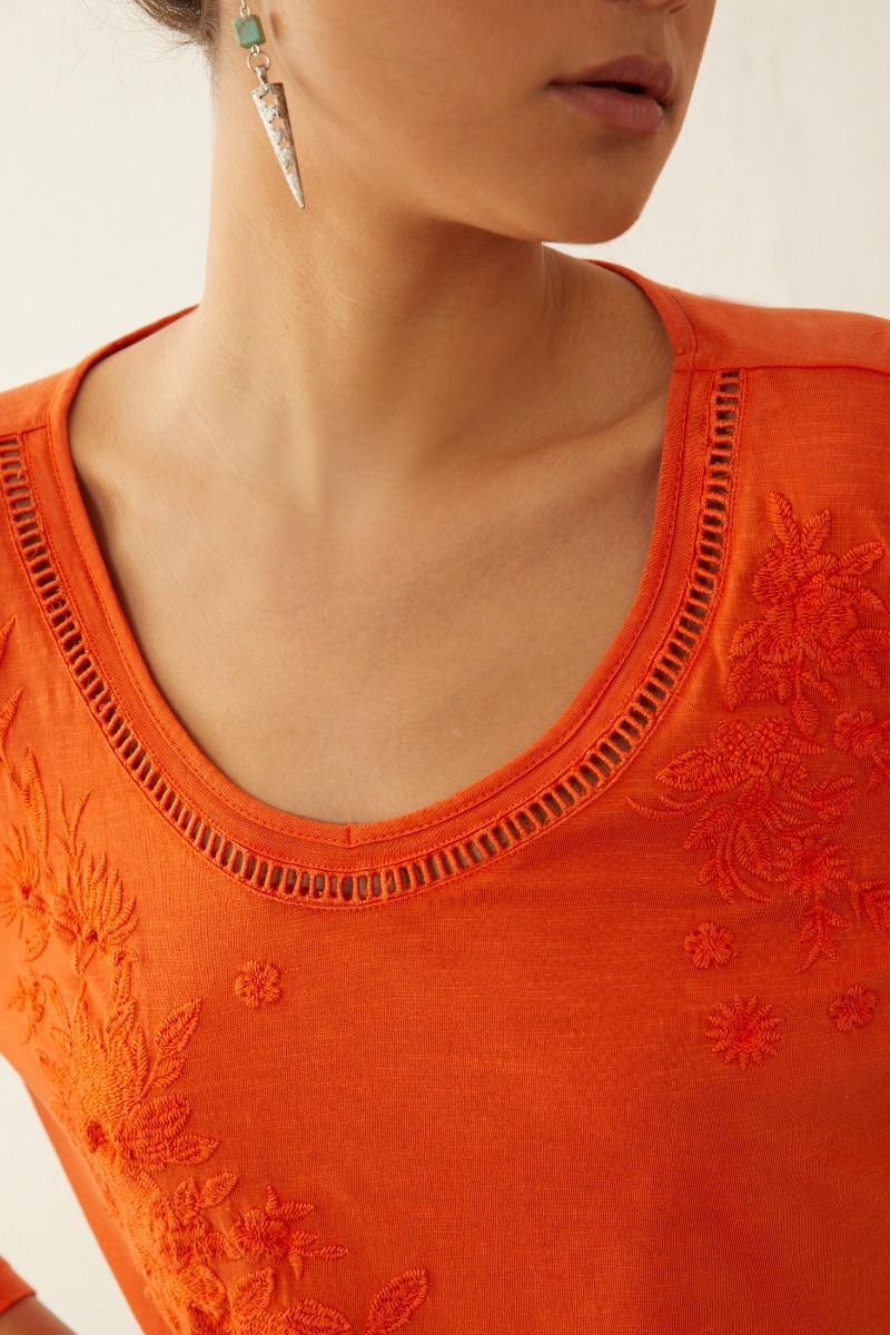 Glorydale Top in Orange