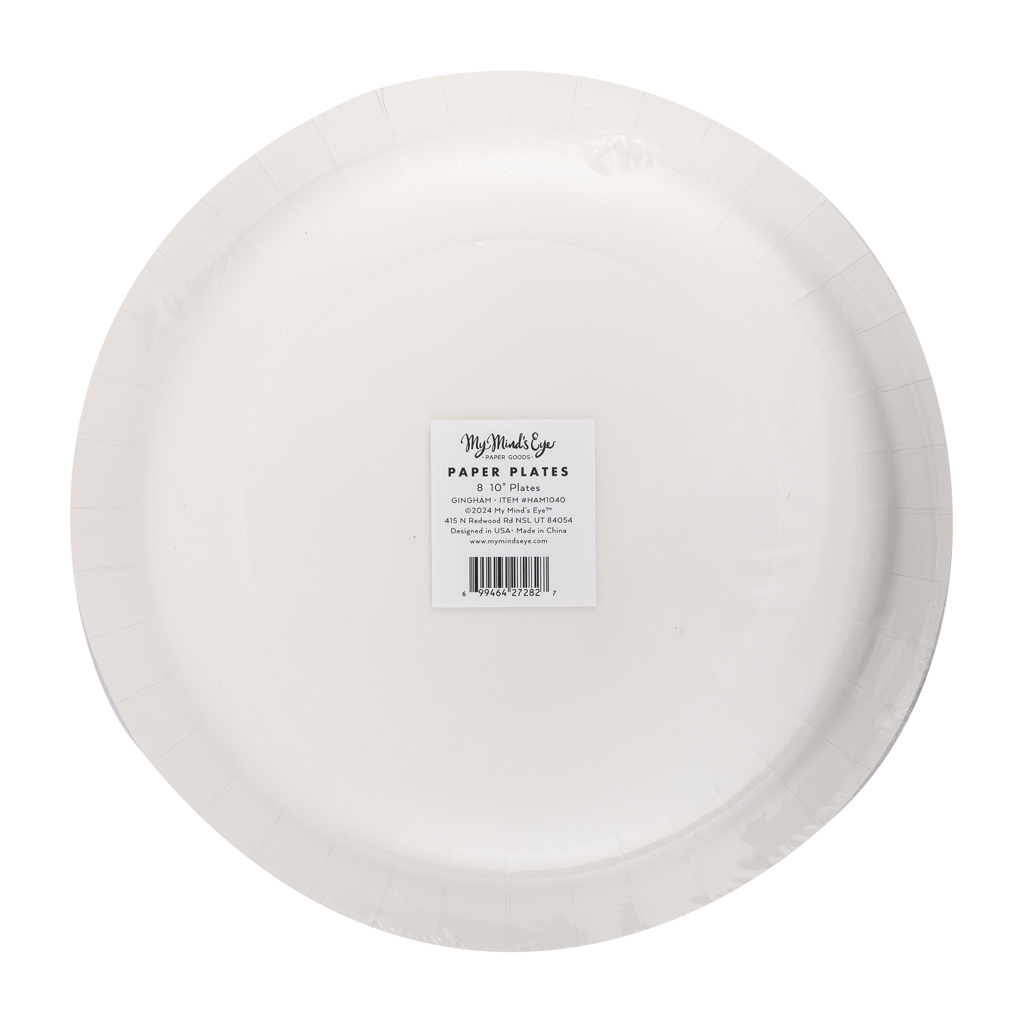 Hamptons Chambray Gingham Paper Plate