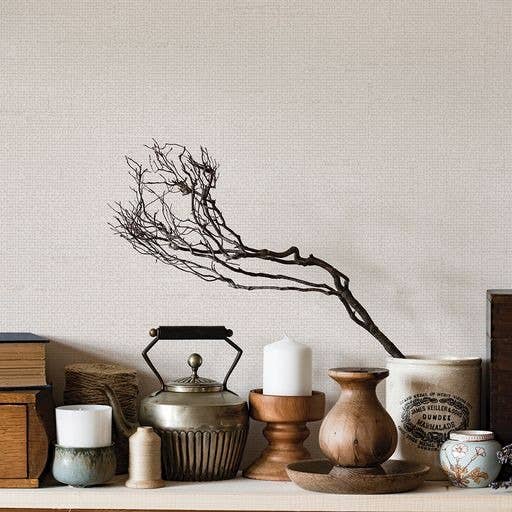 Burlap Linen Peel and Stick Wallpaper, 28 sq. ft.