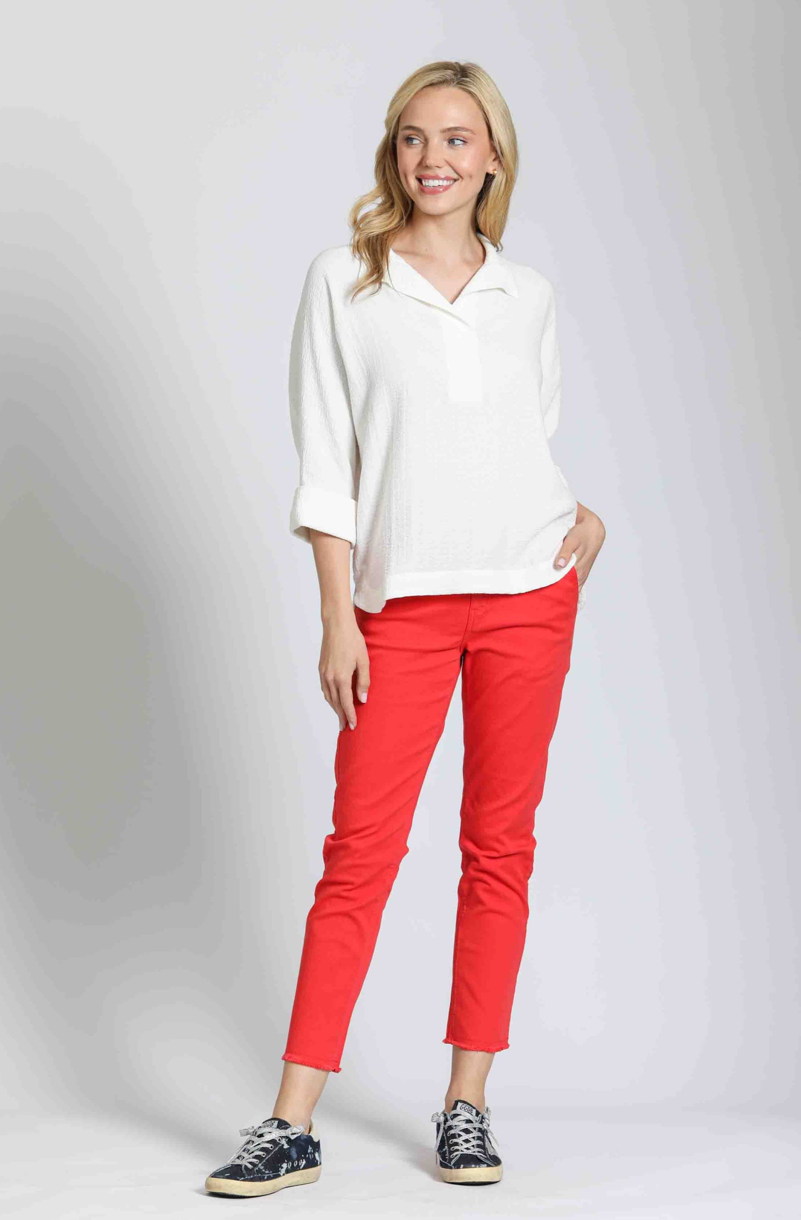 Trouser With Distressed Raw Hem