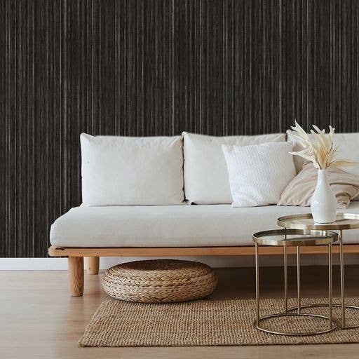 Grasscloth Black Peel and Stick Wallpaper, 28 sq. ft.