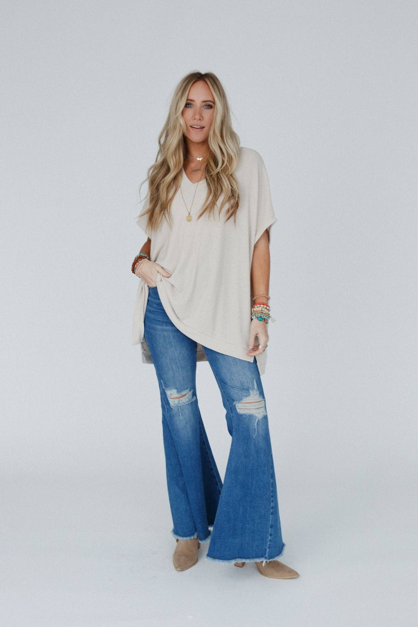 Oversized Ribbed Knit Top