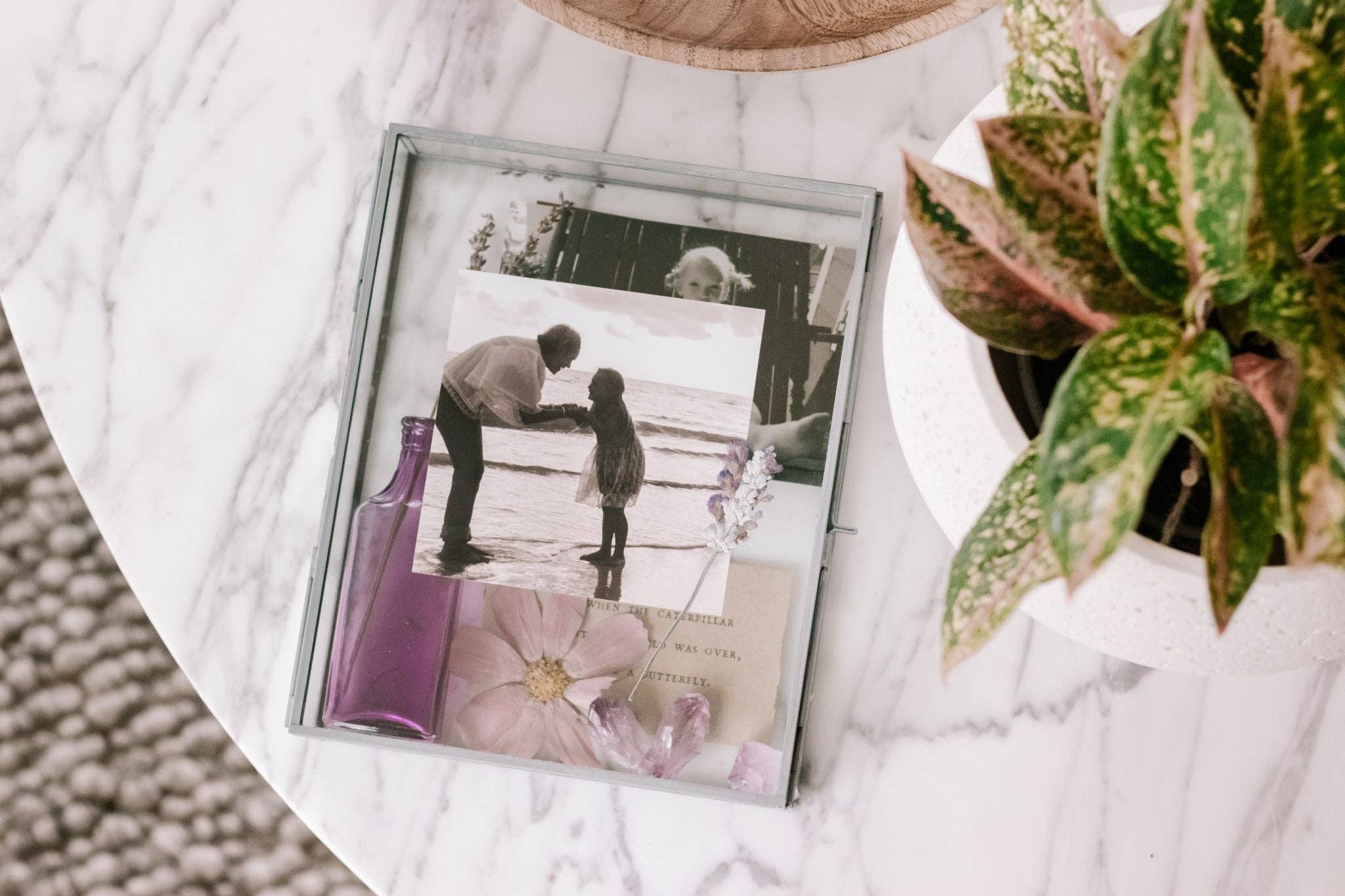 Rectangle Glass and Zinc Memory Box