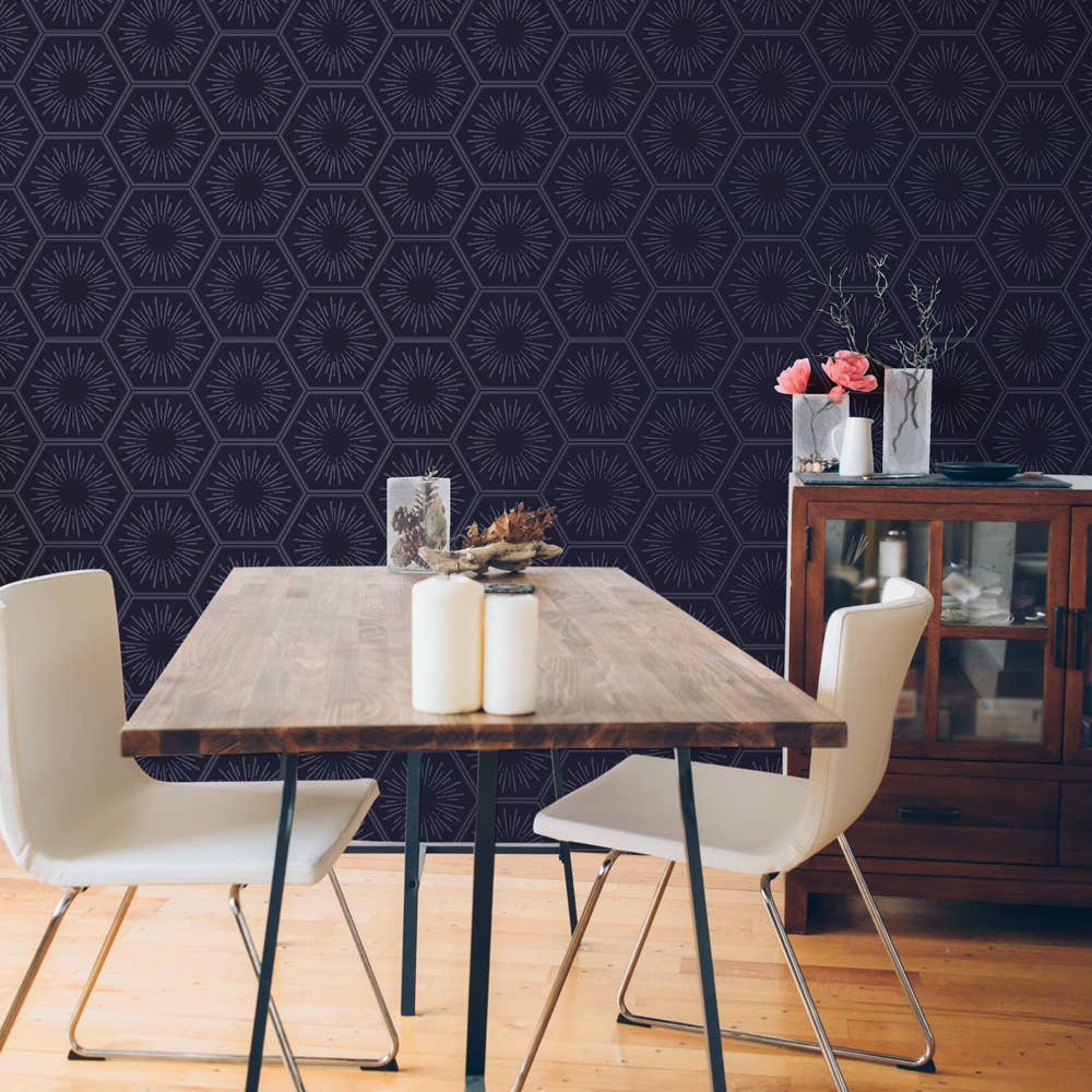 Hello Sunshine Royal Blue P&S Wallpaper, 28 sq. ft.