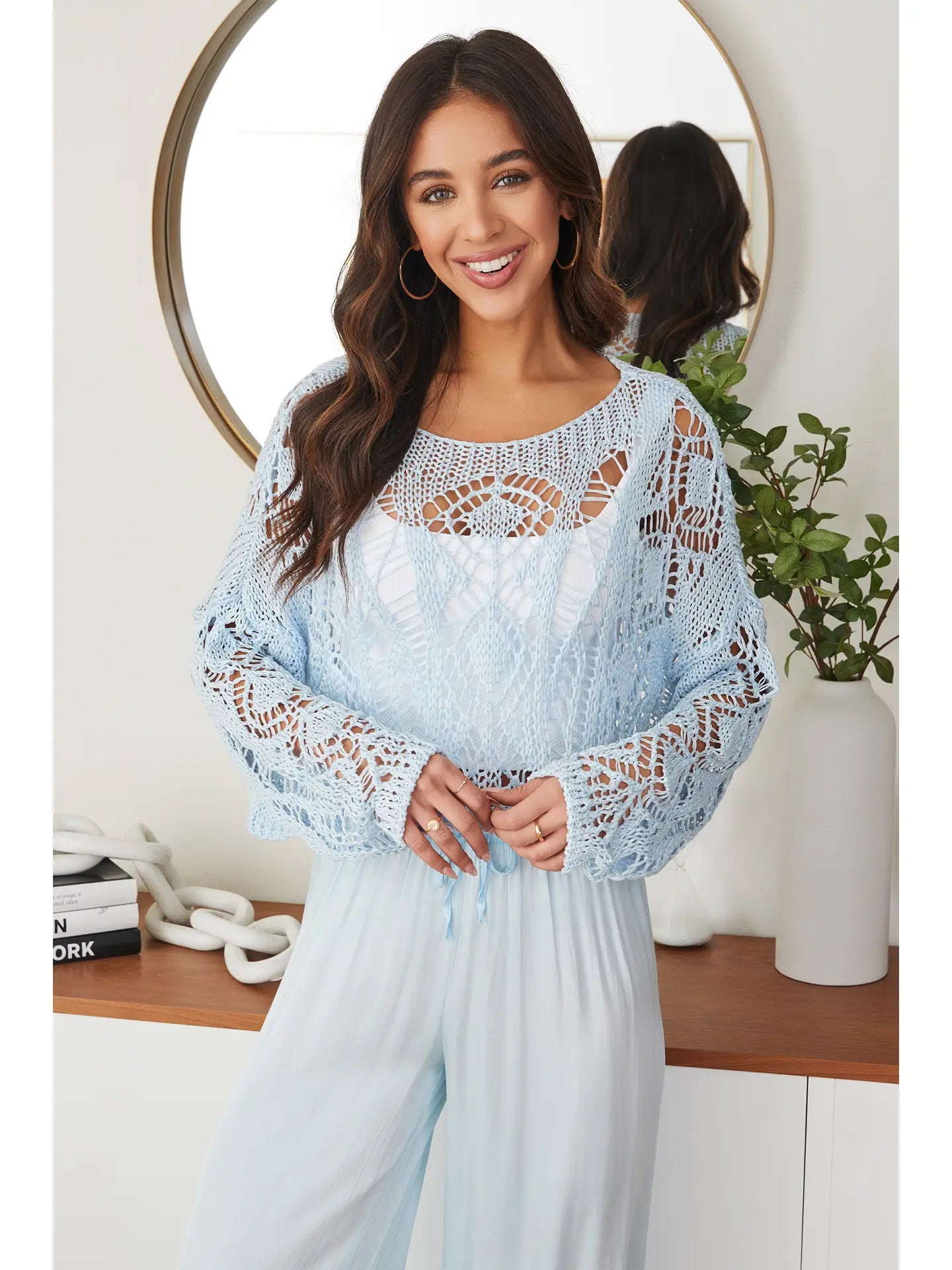 Scoop Neck Open Crotchet Top