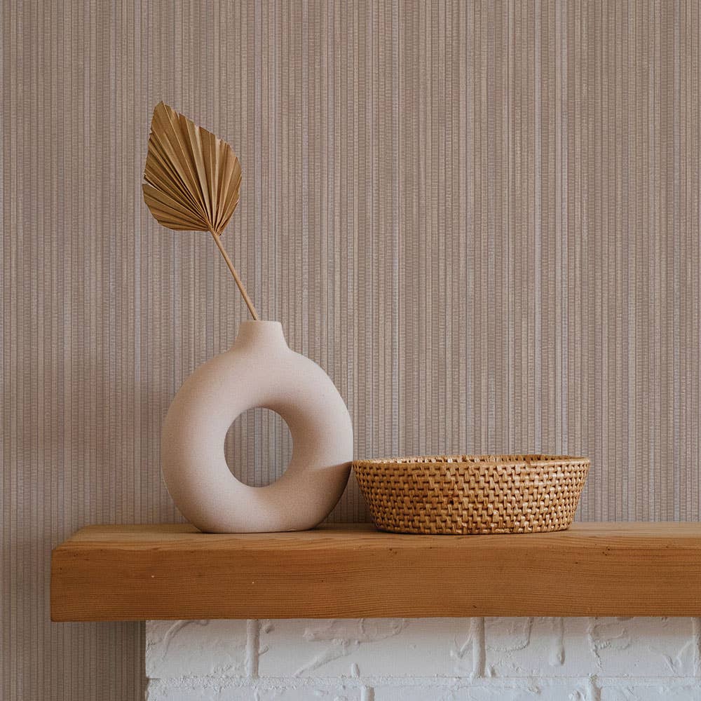 Grasscloth Neutral Peel and Stick Wallpaper, 28 sq. ft.