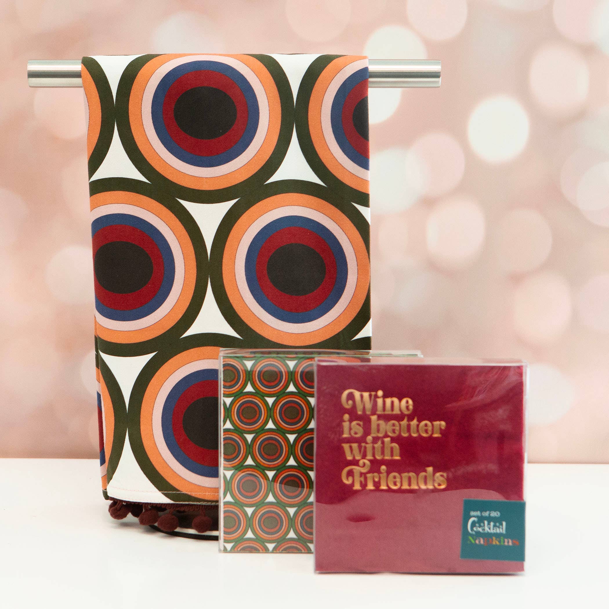 Wine is Better with Friends Gold Foil Cocktail Beverage Napkin