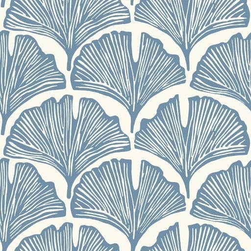 Feather Palm Blue Peel and Stick Wallpaper, 28 sq. ft.