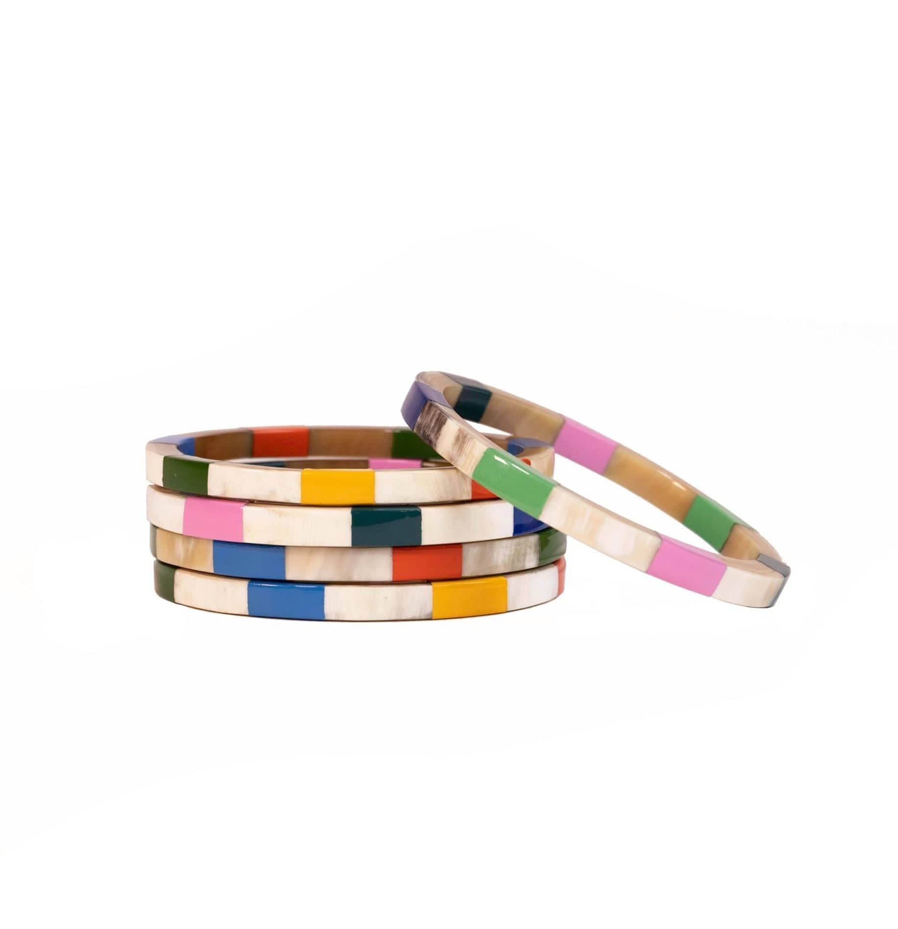 Watercolor Tile Bangle Set