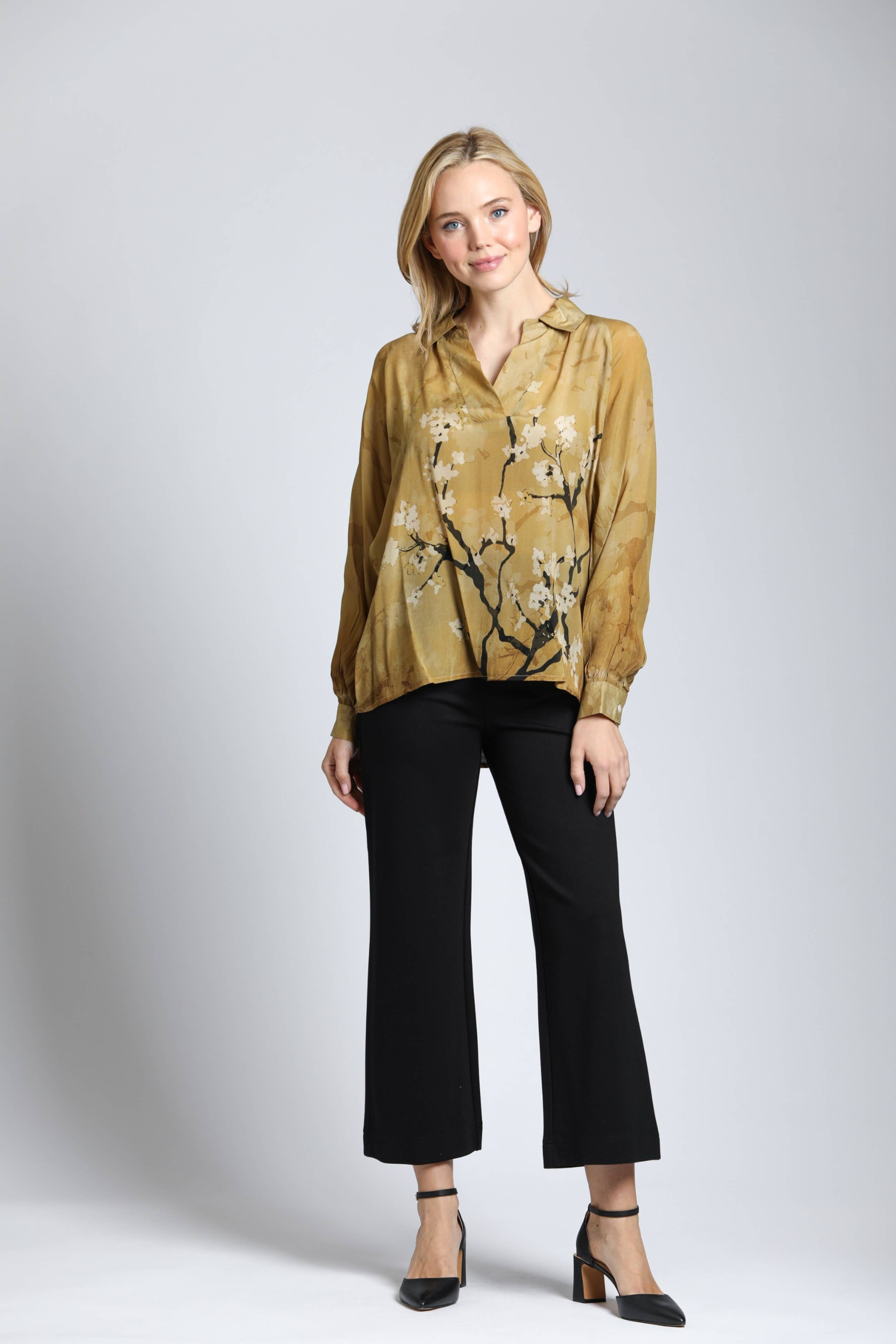 Ponte Cropped Wide Leg Pant With Patch Pocket