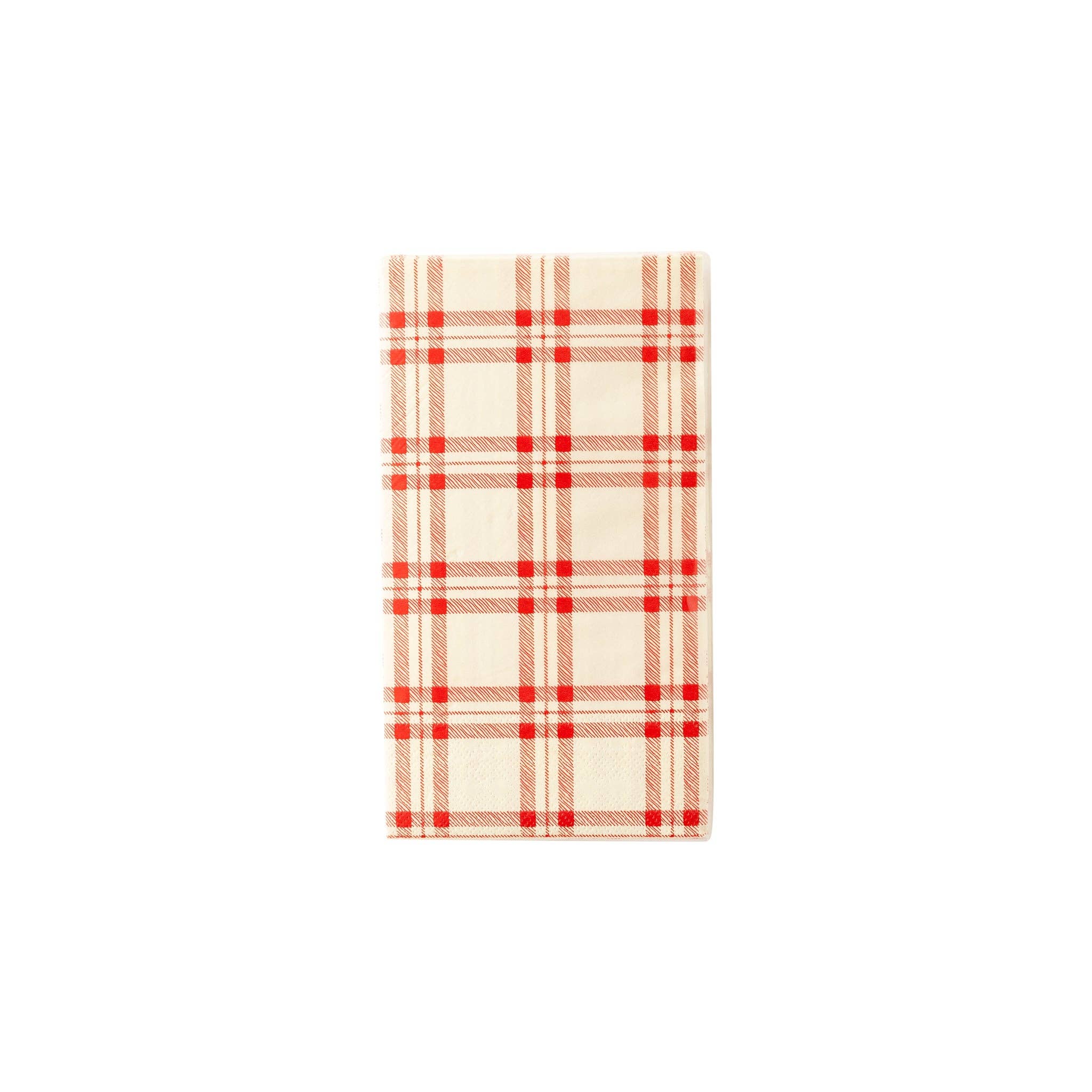 Red Plaid Paper Dinner Napkin