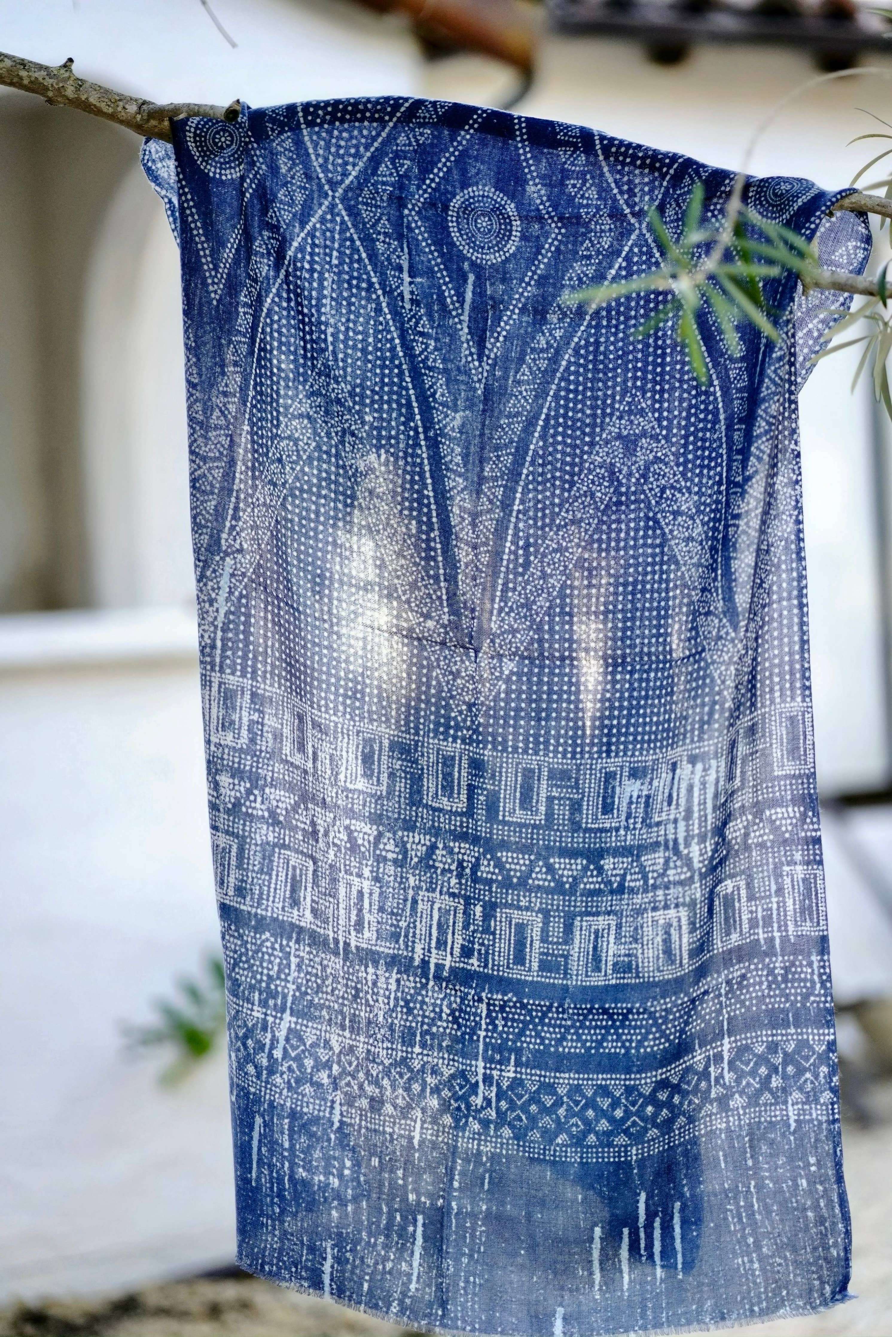 Veronique Geo Wool Silk Scarf