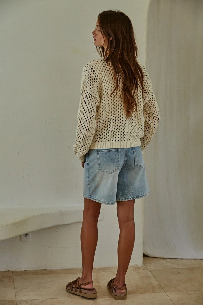 Kensley Open Knit Cardigan Sweater