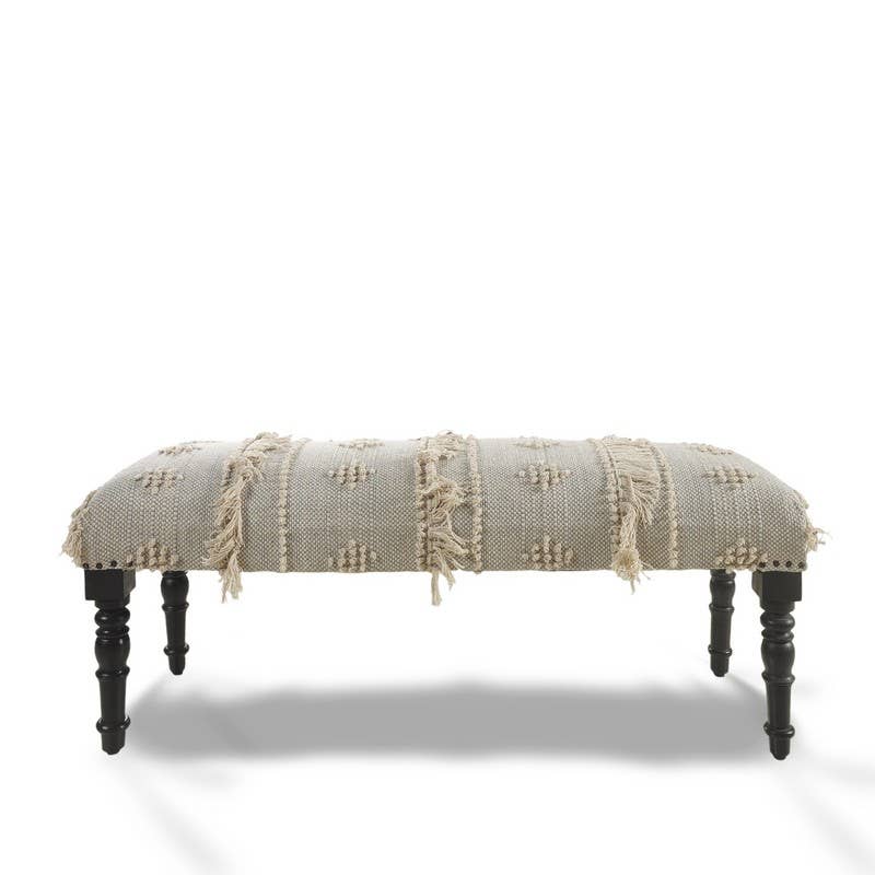 Intricate Modern Embroidered Handmade Upholstery Bench